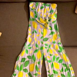 Anthropologie lemon print jumpsuit